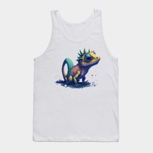 Gamer's Perfect Illustration - Cute Colorful Gekko Tank Top